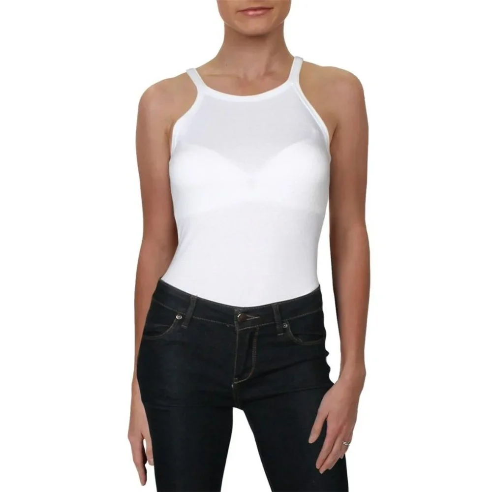DANIELLE BERNSTEIN Ribbed-Knit Bodysuit in White - Medium - Picture 1 of 2